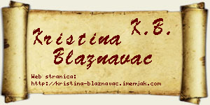 Kristina Blaznavac vizit kartica